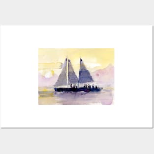 Sunset at the Keys - Sail boat Posters and Art